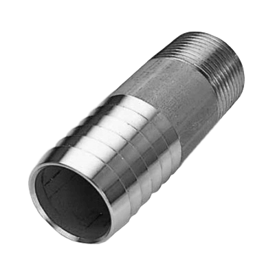 Schlauchnippel aus Rohr gefertigt, # 337 G, 1.4571 - mit Außengewinde /  Withworth-Rohrgewinde DIN 2999, Längenangaben in mm